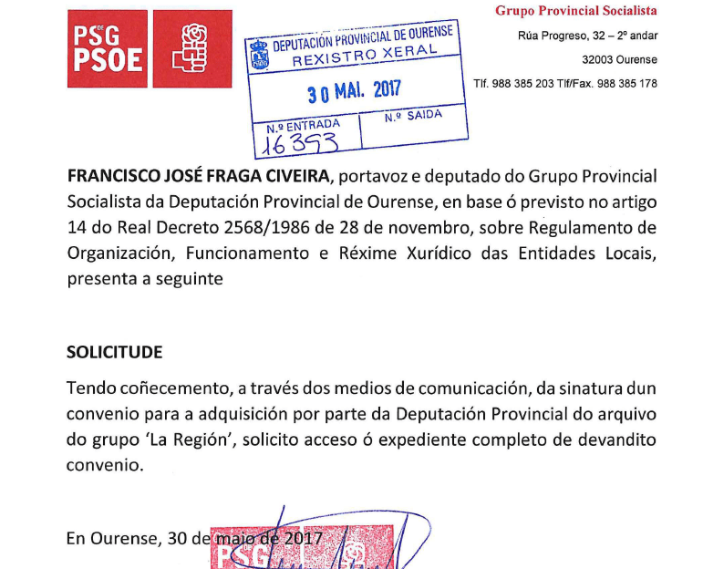 Solicitud de documentacion compra archivo La Región