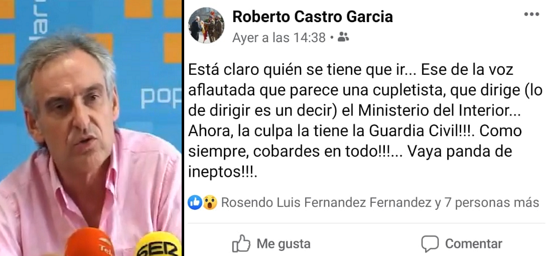 Mensaje de Roberto Castro en Facebook